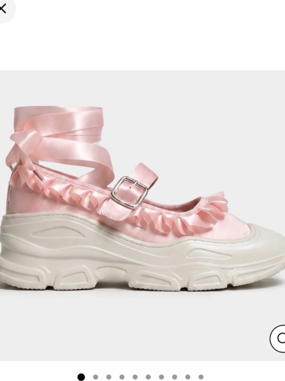NIB Double Standard Pink Satin Mary Jane Platform Ballet Sneakers Size 37 / US 7 - Picture 2 of 15